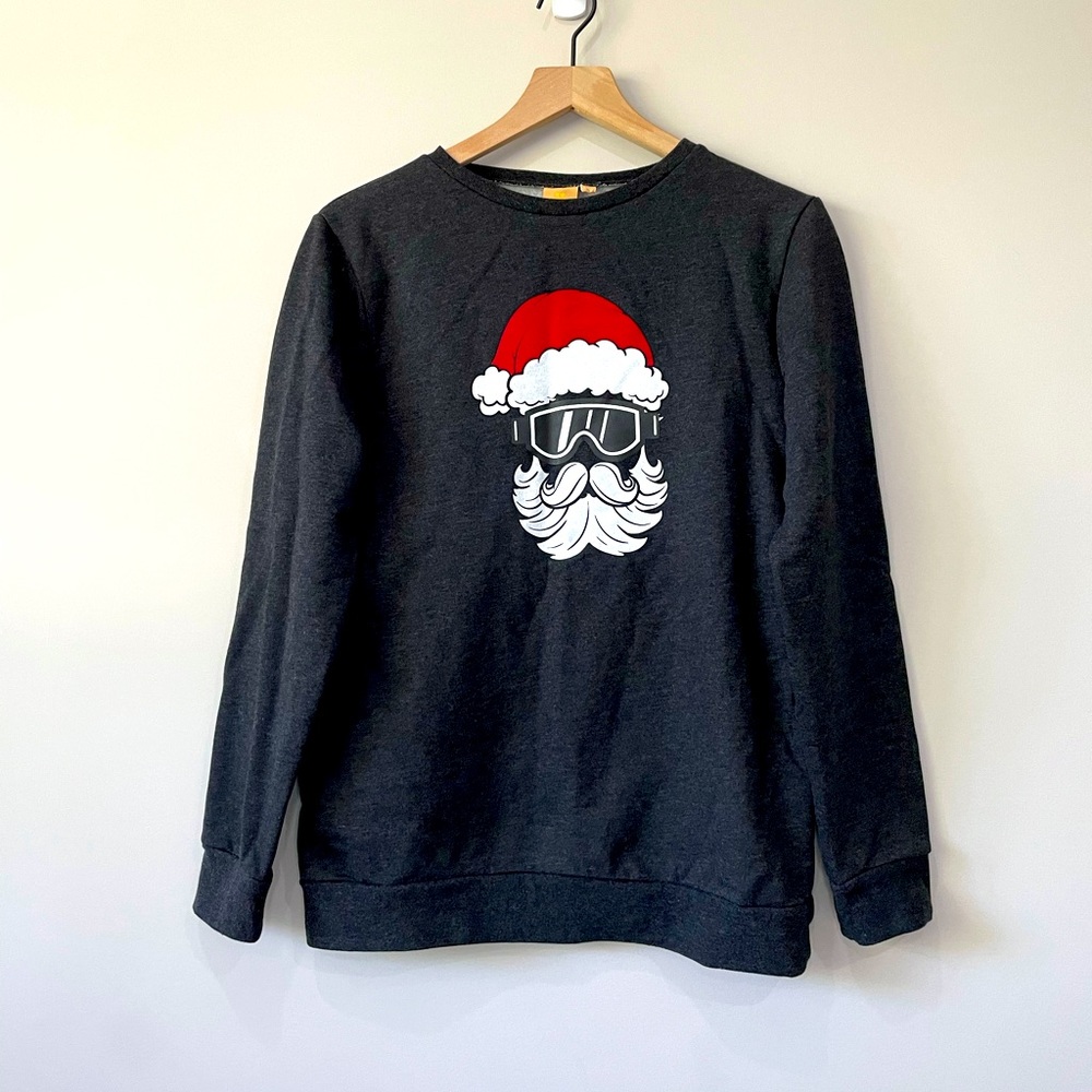 Manor Santa Emoji ugly Christmas pullover sweatshirt
